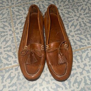 Cole Haan Brown Leather Tassel Slip-Ons